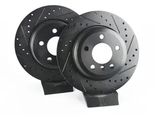 BMW E7X F1X Rear V5 Drilled & Slotted Brake Rotors - Set (320x20)