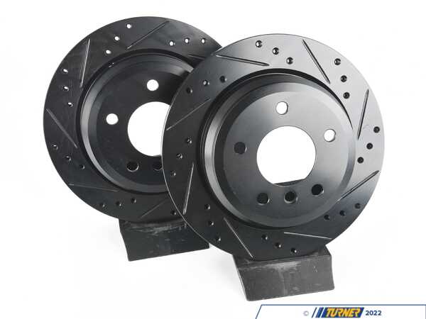 ECS BMW E9X Rear Drilled & Slotted Brake Rotors V5 - Set (300x20) 34216864901-XS