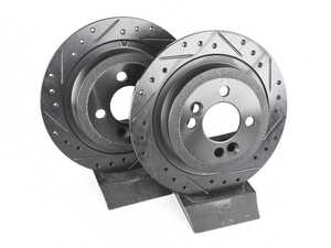 MINI R5X Rear V5 Drilled & Slotted Brake Rotors - Set (280x10)