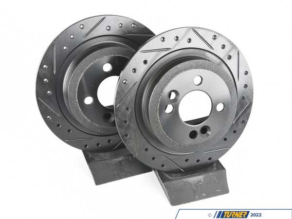 ECS MINI R5X Rear V5 Drilled & Slotted Brake Rotors - Set (280x10) 34216784389-XS