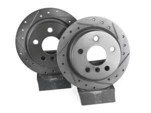 MINI R5X Rear V5 Drilled & Slotted Brake Rotors - Set (259x10)