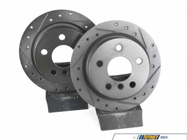 ECS MINI R5X Rear V5 Drilled & Slotted Brake Rotors - Set (259x10) 34216799383-XS