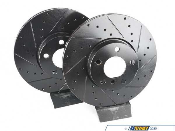 ECS Front V5 Drilled & Slotted Brake Rotors - Set (332x30) 34116886478-XS