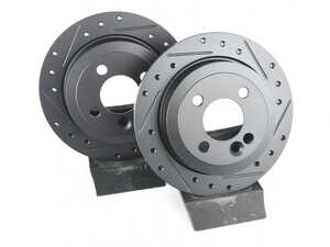 MINI R5X Rear V5 Drilled & Slotted Brake Rotors - Set (259x10)