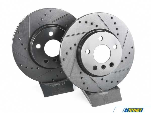ECS MINI F Chassis Front V5 Drilled & Slotted Brake Rotors - Set (294x22) 34116866297-XS