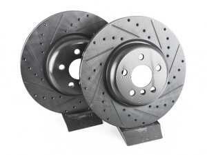 ECS Rear V5 Drilled & Slotted Brake Rotors - Set (345x24)
