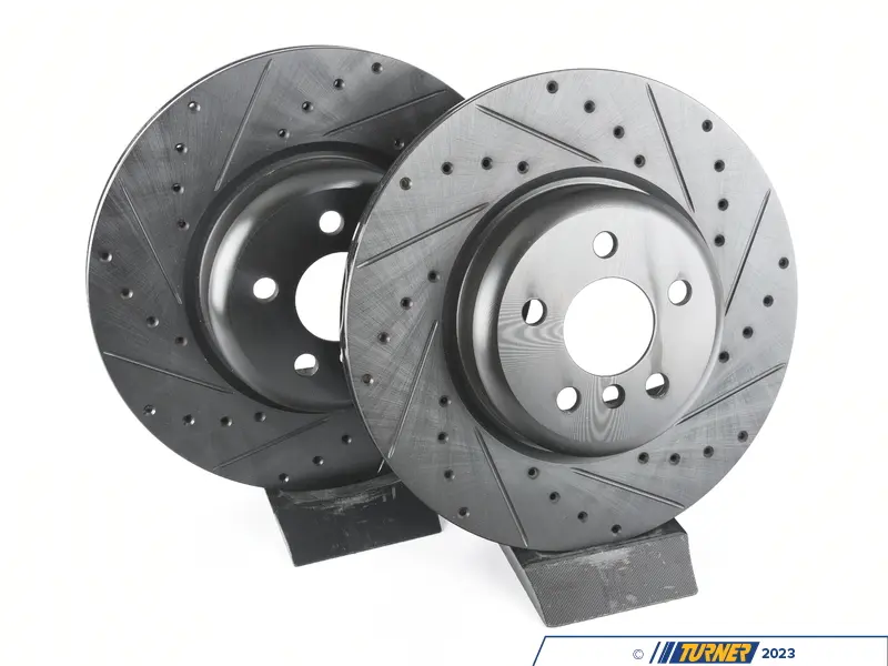 34208853554-XS - ECS Rear V5 Drilled & Slotted Brake Rotors - Set