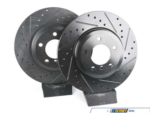 ECS Front V5 Drilled & Slotted Brake Rotors - Set (325x25) 34113400151-XS