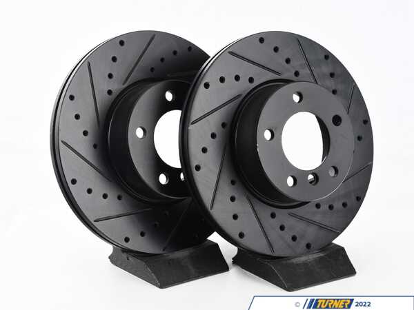 ECS BMW E9X Front V5 Drilled & Slotted Brake Rotors - Set (312x24) 34116855006-XS