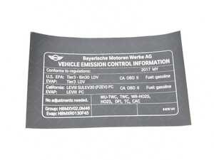 LABEL EXHAUST EMISS