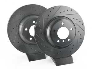 ECS Front V5 Drilled & Slotted Brake Rotors - Set (348x30)