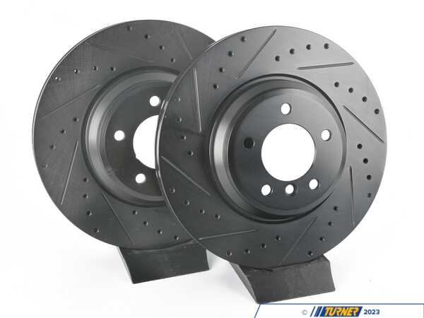 ECS ECS Front V5 Drilled & Slotted Brake Rotors - Set (348x30) 34116855000-XS