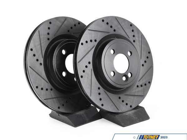 ECS MINI R5X Front V5 Drilled & Slotted Brake Rotors - Set (316x22) 34116855781-XS