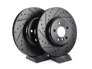 Front V5 Drilled & Slotted Brake Rotors - Set (348x30)
