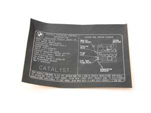 Genuine BMW Label "Exhaust Emission" - 71227568805 - E70 X5,E71 X6