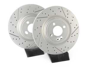 MINI Front V5 Drilled & Slotted Brake Rotors - Set (316x22)