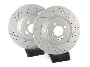 MINI Front V5 Drilled & Slotted Brake Rotors - Set (316x22)