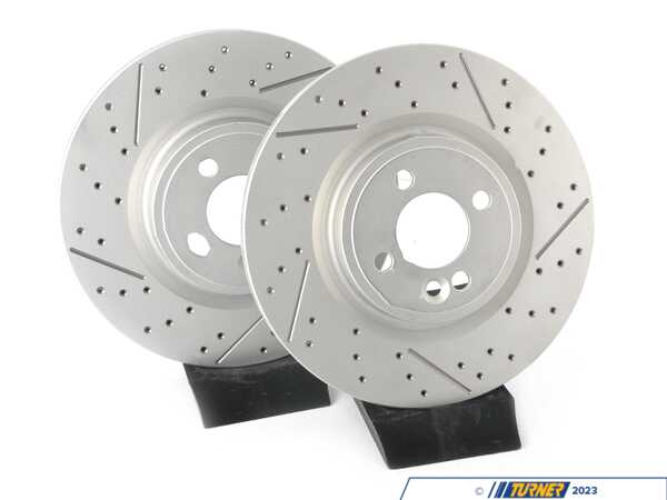 ECS MINI Front V5 Drilled & Slotted Brake Rotors - Set (316x22) 34116855782-DS