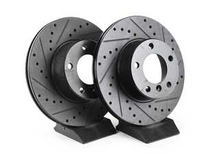 Front V5 Drilled & Slotted Brake Rotors - Set (296x22)