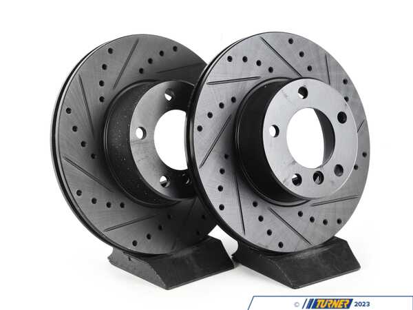 ECS Front V5 Drilled & Slotted Brake Rotors - Set (296x22) 34116767061-XS