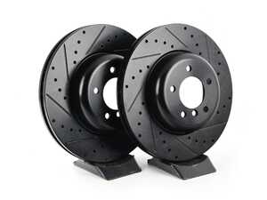 Front V5 Drilled & Slotted Brake Rotors - Set (348x30)