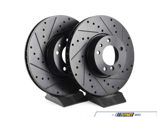 ECS Front V5 Drilled & Slotted Brake Rotors - Set (324x30) 34116757747-XS