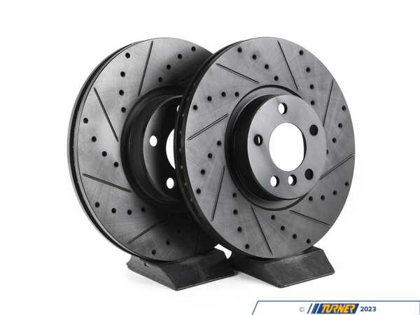ECS Front V5 Drilled & Slotted Brake Rotors - Set (348x30) 34116868938-XS