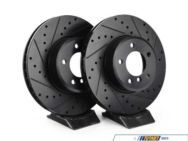 ECS Front V5 Drilled & Slotted Brake Rotors - Set (324x30) 34116864906-XS