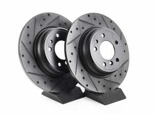Rear V5 Drilled & Slotted Brake Rotors - Set (324x12)