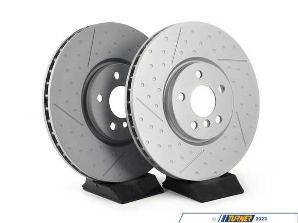 ECS MINI F Chassis Front V5 Dimpled & Slotted Brake Rotors - Set (335x30) 34106864133-DS