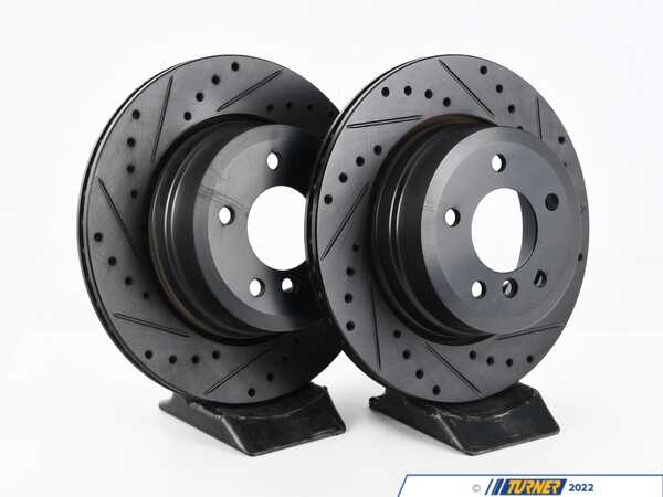 ECS Rear V5 Drilled & Slotted Brake Rotors - Set (320x20) 34216864053-XS
