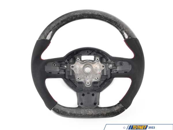 ECS ECS MINI Cooper Flat Bottom Forged Carbon/Alcantara/Red Stitching Steering Wheel - NO Red Center Stripe- Gen 2 BM152-R5606-FA-R