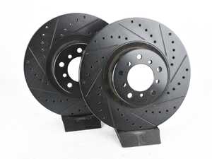 Front V5 Drilled & Slotted Brake Rotors - Set (345x32)