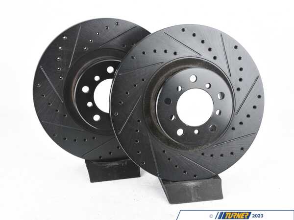 ECS Front V5 Drilled & Slotted Brake Rotors - Set (345x32) 34112229527-XS