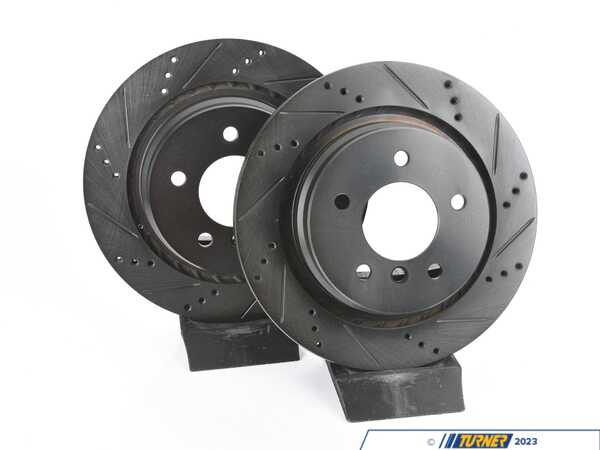 ECS BMW E36 Z3 Rear V5 Drilled & Slotted Brake Rotors - Set (312x20) 34212227177-XS