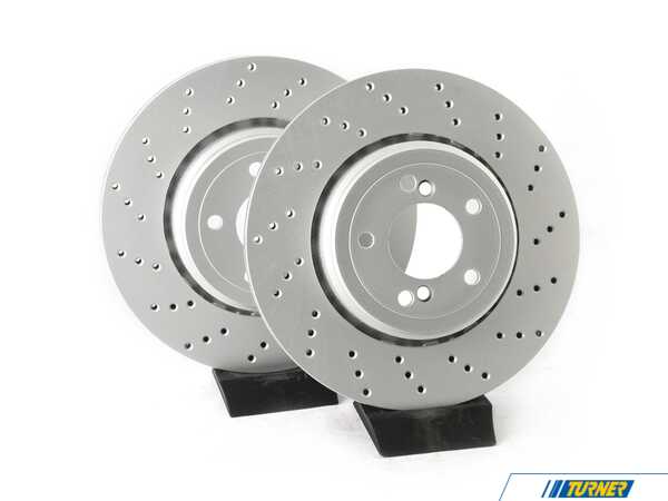 ECS ECS Rear V5 Drilled Brake Rotors - Set (350x24) 34212283803-X