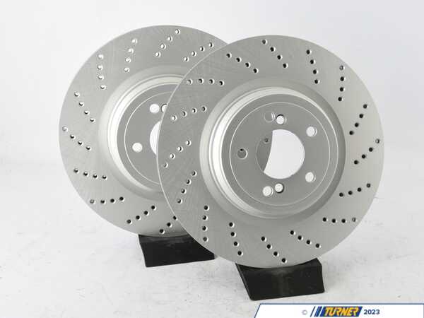 ECS ECS Rear V5 Drilled Brake Rotors - Set (370x24) 34212282807-X