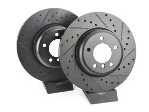 ECS Front V5 Drilled & Slotted Brake Rotors - Set (338x26)