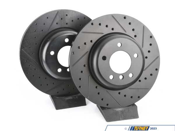 ECS ECS Front V5 Drilled & Slotted Brake Rotors - Set (338x26) 34116778647-XS
