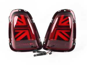 MINI R56 Union Jack Taillights LED Red Lens/Black/Red