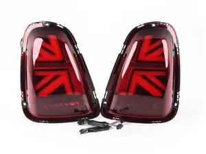 MINI R56 Union Jack Taillights LED Red Lens/Black/Red
