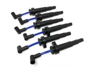 N54 Replacement Spark Plug Wires - 6pk, Blue, Short (Factory Location)
