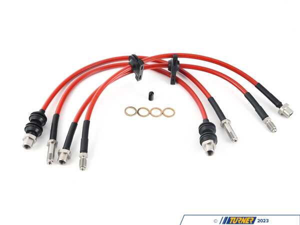 NM Engineering Stainless Steel Braided Brake Line Kit - RED H.BMWM.4.075.RED