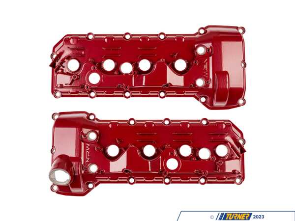 NRW Design NRW Designs S65 Aluminum Valve Cover - Smooth Red S65VCSRD