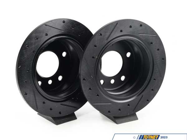 ECS Rear V5 Drilled & Slotted Brake Rotors - Set (272x10) 34216758553-XS