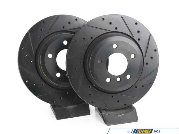 ECS Rear V5 Drilled & Slotted Brake Rotors - Set (324x20) 34216782607-XS