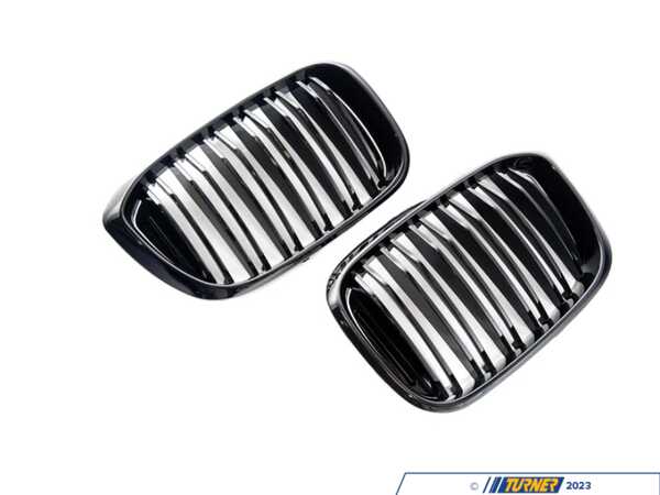 AUTOTECKNIC Autotecknic Painted Dual-Slat Glazing Black Front Grille Set - G01 X3 | G02 X4  ATK-BM-0256-DS-G