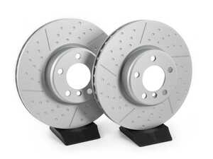 Front V5 Dimpled & Slotted Brake Rotors - Set (340x30)