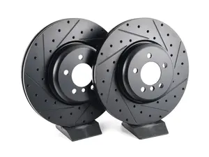 ECS Front V5 Drilled & Slotted Brake Rotors - Set (370x30)