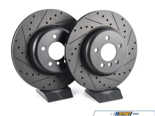 ECS Rear V5 Drilled & Slotted Brake Rotors - Set (345x24) 34206894382-XS